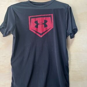 Under Armour Black Tee with Red Emblem